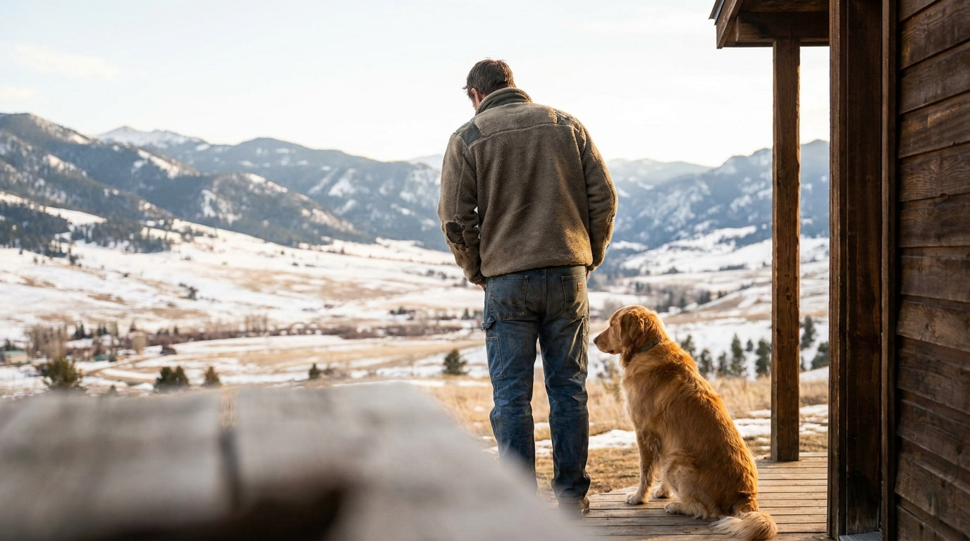 Montana families in Bozeman, MT, photographed where they actually live and work, outdoors in daylight, nobody posed for a camera