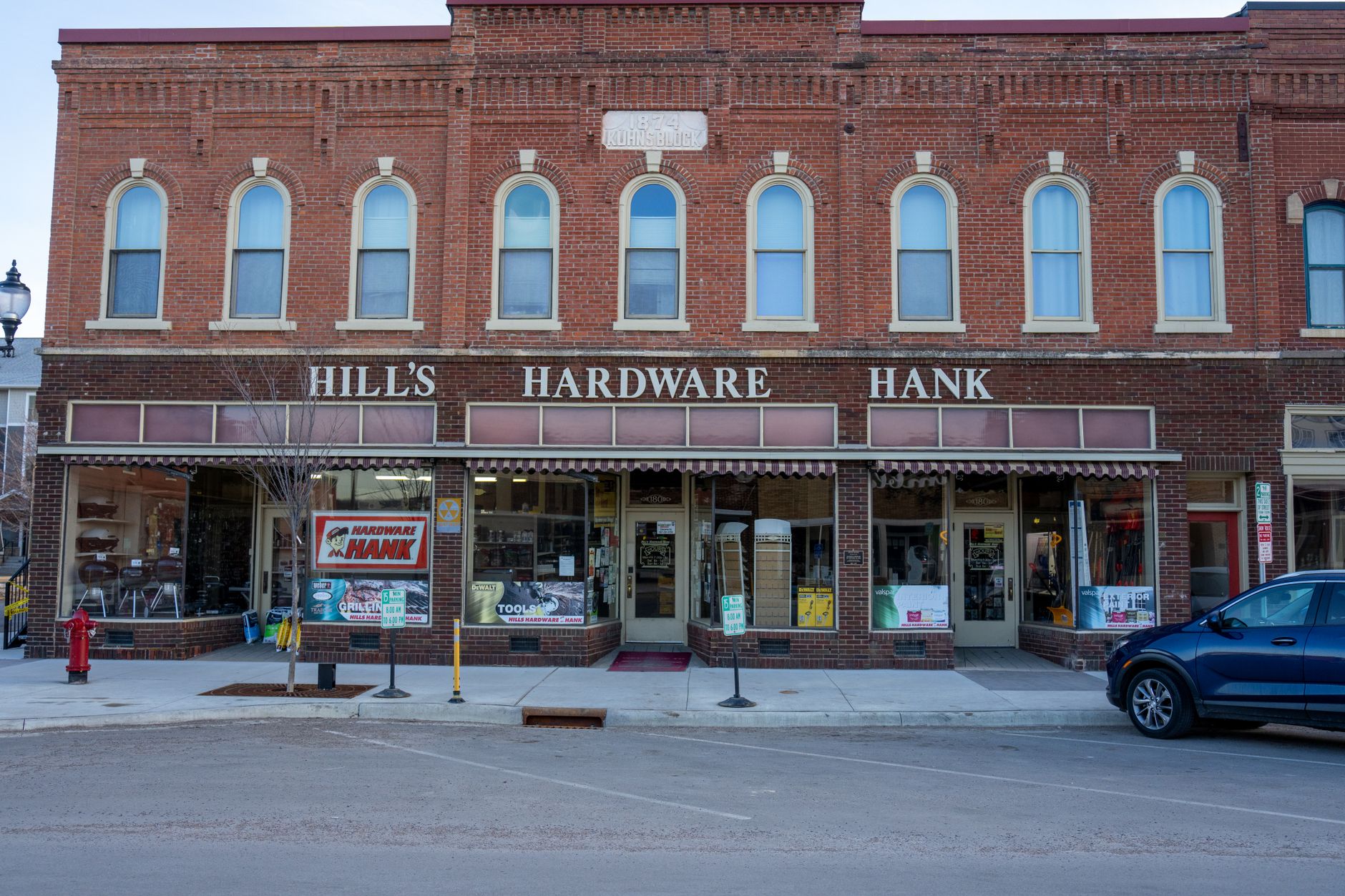 The town of Bozeman, MT itself, a street, a working building or the landscape it sits in, photographed in daylight