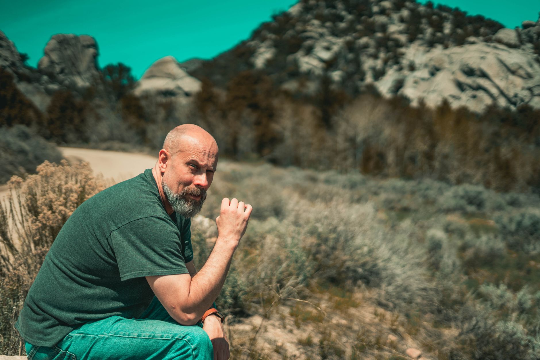 CSU professors in Fort Collins, CO, photographed where they actually live and work, outdoors in daylight, nobody posed for a camera